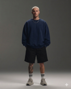 Alternative view of OVERSIZED TEE NAVY BLUE